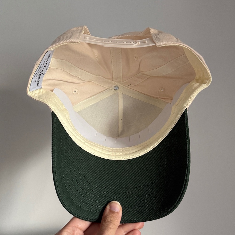 Eleven Eleven CAVIAR COWBOY CAP IN BEIGE & FOREST GREEN - Picture 7 of 8
